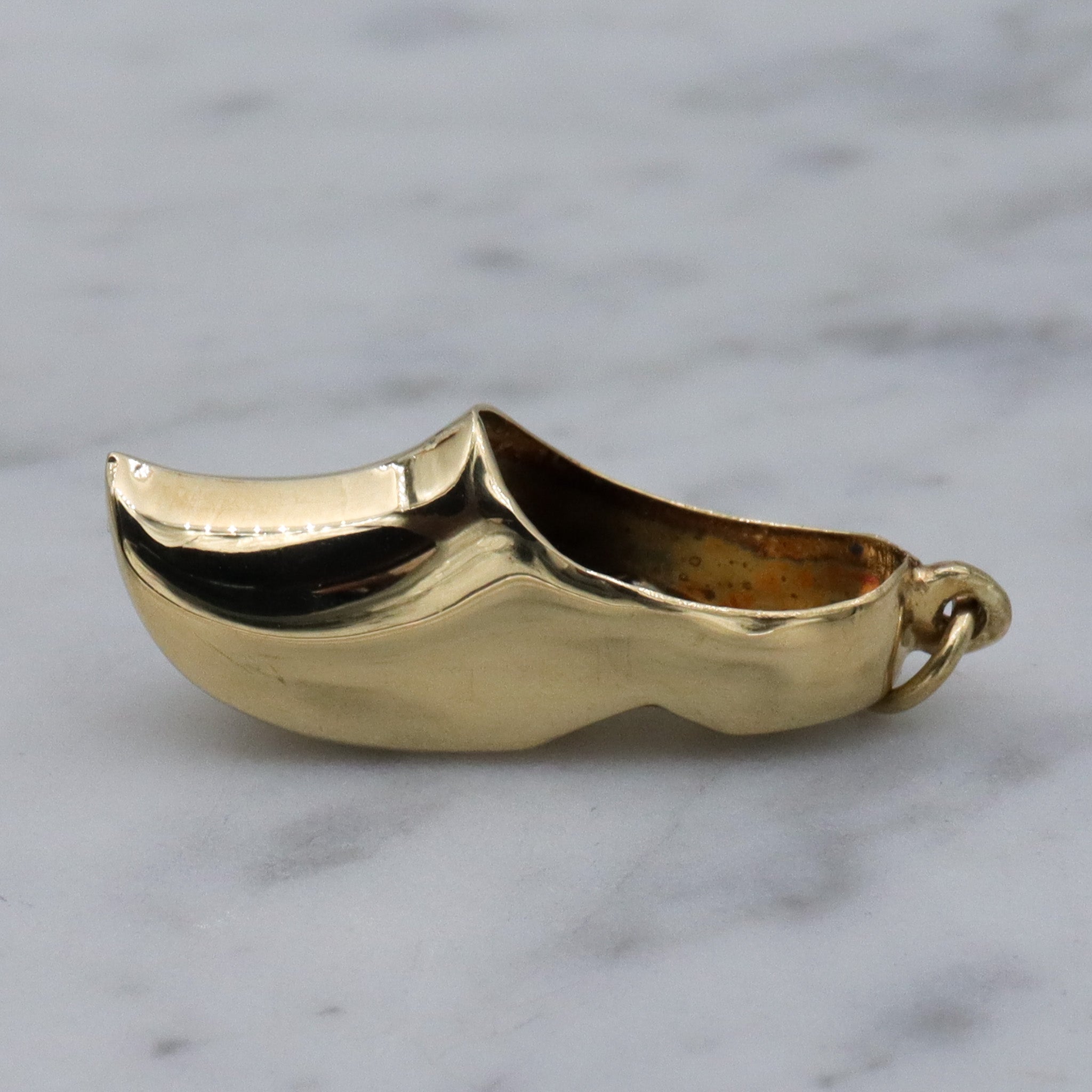 Large Vintage 14k gold clog shoe pendant
